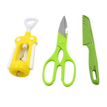 Multifunction Kitchen Tool Set – Stainless Steel & Plastic Knife and Scissors